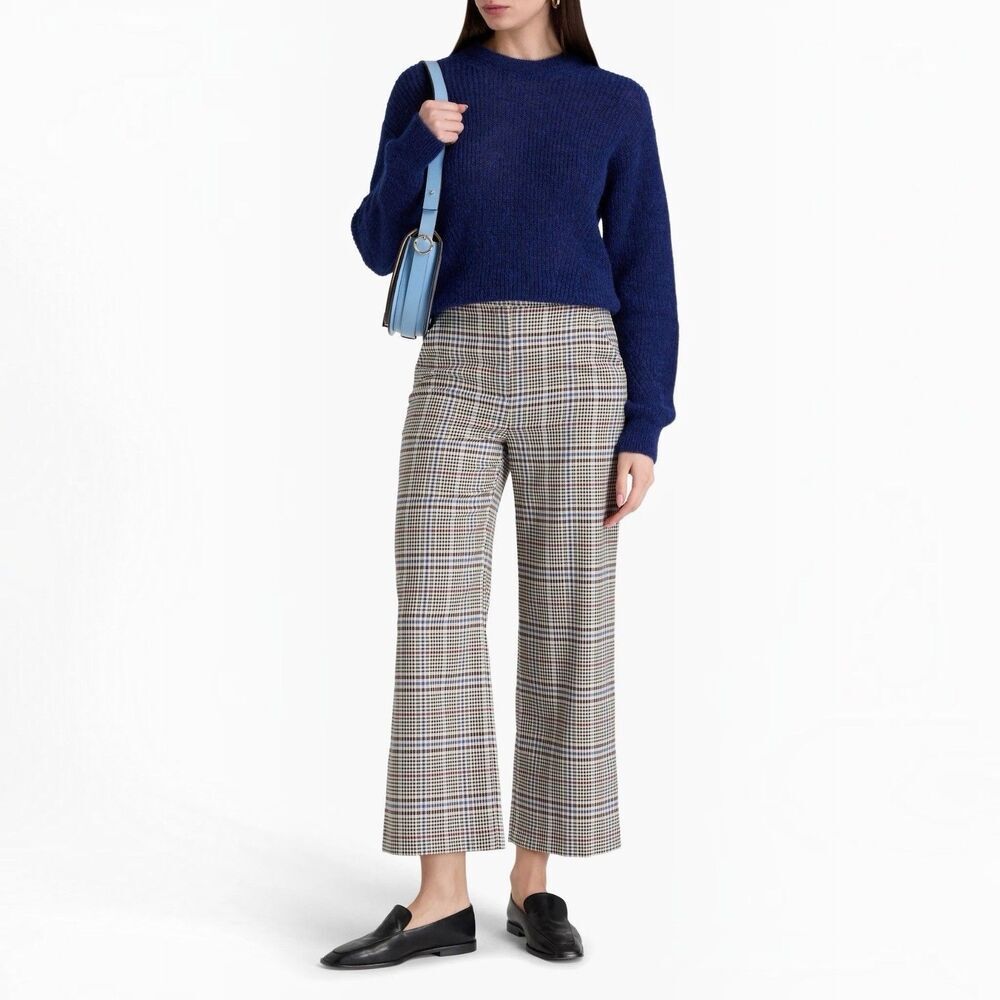 Veronica Beard Melinda Royal Blue Mohair Alpaca  Crewneck Sweater Women XS $428
